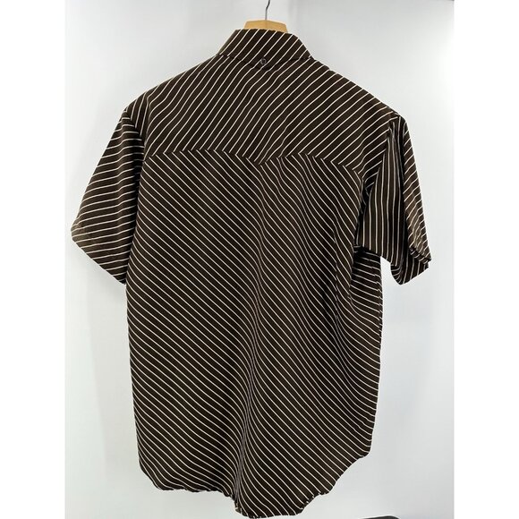 Sergio Vadducci 90’s Western Rodeo Short Sleeve Pearl Button Strip Shirt Size L - Picture 11 of 13